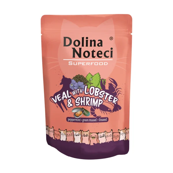 Dolina Superfood Cat Veal, Lobster and Shrimp 10 x 85 gr