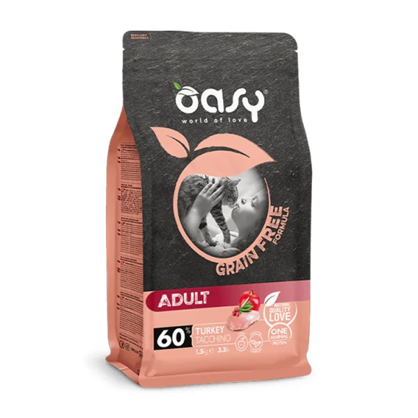 Oasy Cat Gf Adult Turkey 1,5 Kg