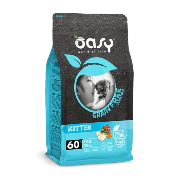 Oasy Cat Gf Kitten Fish 1,5 Kg