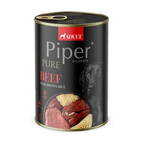 Piper Monoprotein Beef with Brown Rice 12 x 400 gr